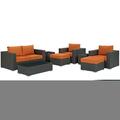 Modway Furniture Sojourn Outdoor Patio Sunbrella Sectional Set, Canvas Tuscan, 8Pk EEI-1880-CHC-TUS-SET